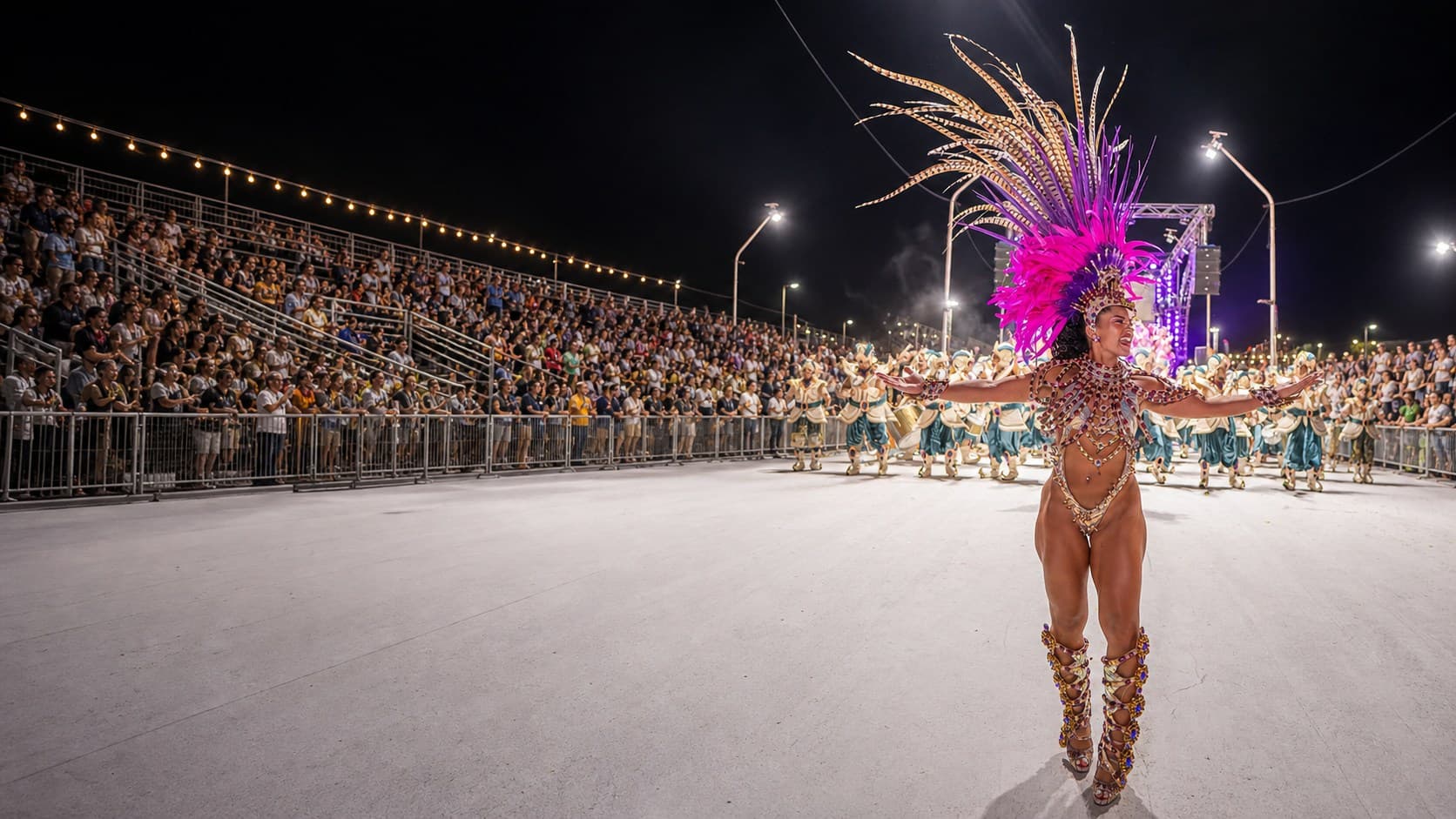 Rosario Sánchez bailando en el carnaval